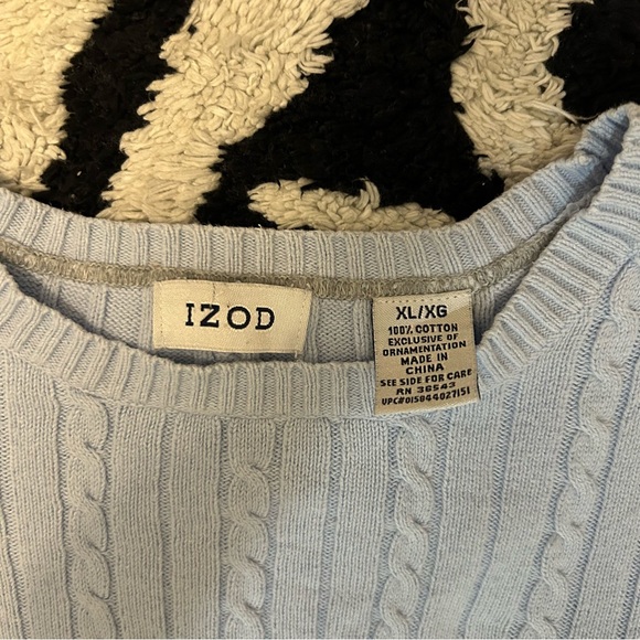 Vintages Sweater by Izod Size XL Baby Blue 100% Cotton - Picture 3 of 6